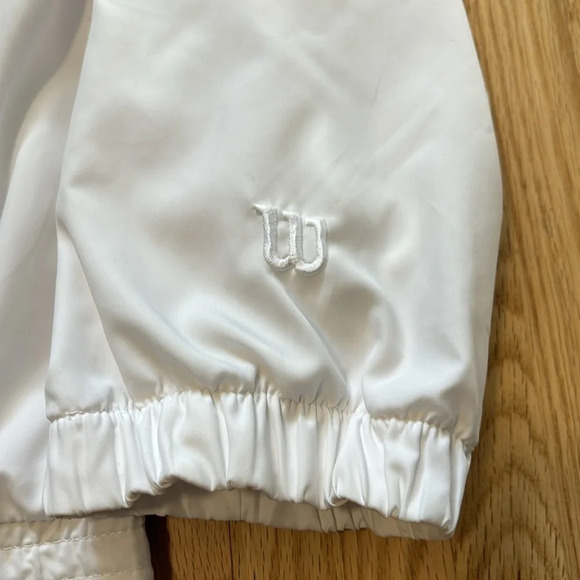 Vintage White Wilson Tracksuit Zip Up Jacket Coat Drawstring Pants - Picture 5 of 12